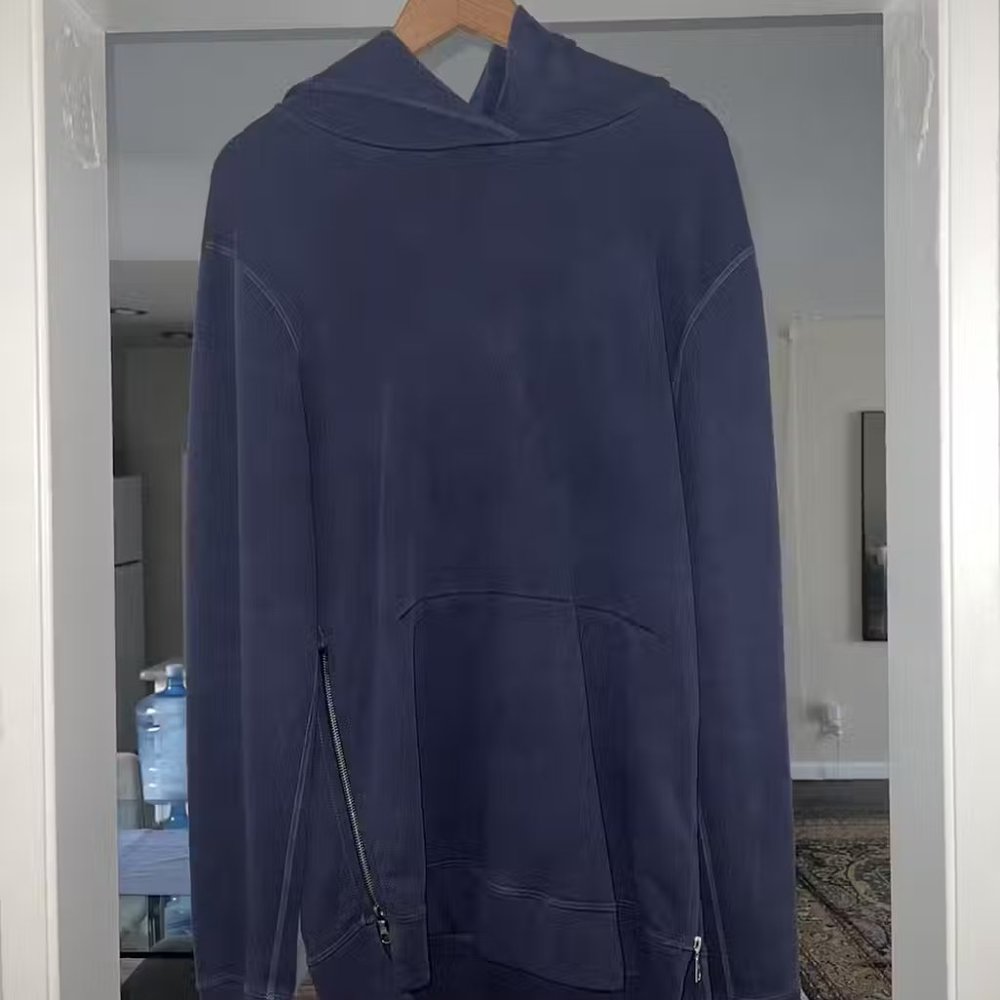 John Elliott Hooded Villain - Blue Lapis - Size 3/L Hooded Sweatshirt Zipper